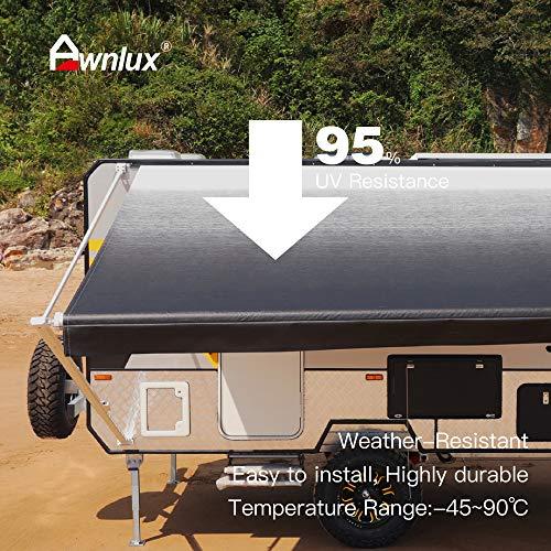 クリアランス大セール awnlux交換用ファブリック12フィートRV Camper Awnings withインストールツール(ファブリックサイズ11フィート2インチブラックフェードカラー100 %防水)