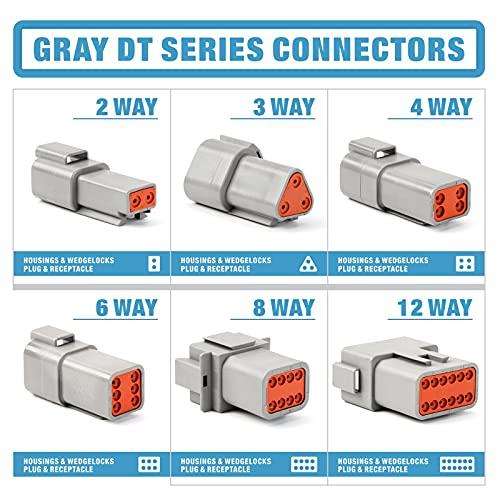 在庫処分大特価!! IWISS Deutsch DT グレーコネクターキット 188個 サイズ16ソリッドコンタクト付き 2、3、4、6、8、12ピン構成 環境に優しい自動車用電気コネクター