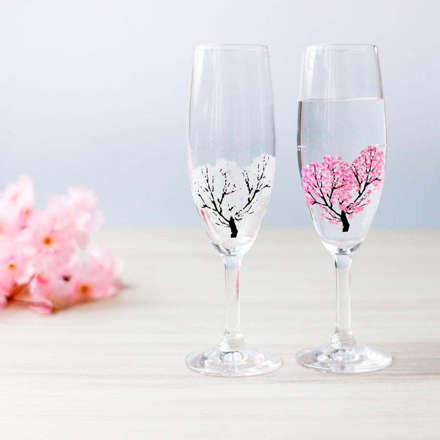 丸モ高木陶器 【丸モ高木陶器直営】『冷感 桜 シャンパン グラス 丸モ高木陶器 【丸モ高木陶器直営】『冷感 桜 シャンパン グラス