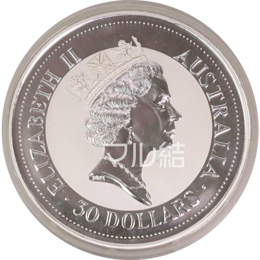 オーストラリア 1992 クッカバラ（カワセミ）30ドル銀貨 クリアーケース付き 1キロ-硬貨・コイン 直径10cm