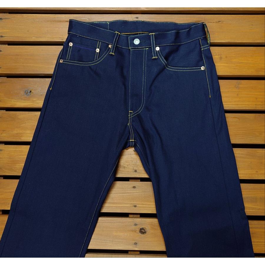 毘沙門天 14.5oz天然藍ジーンズ・縦糸 天然藍ブルー×緯糸 ブラック ファスナーモデル / BI-18-ZIP IND×BK (レギュラーストレート) | 毘沙天ジーンズ | 04