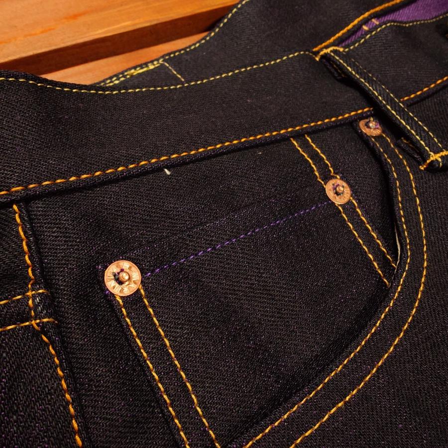 毘沙門天 14.5oz天然藍ロイヤルパープルデニム ファスナーモデル / BI-18-ZIP IND×PP (レギュラーストレート) | 毘沙天ジーンズ | 08