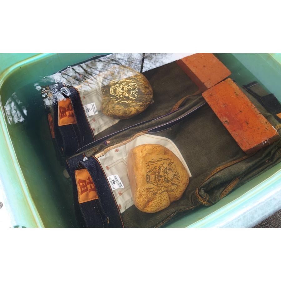 毘沙門天 天然藍ジーンズ　経糸「天然藍ブルー」 × 緯糸「グリーン」デニム　/　BI-18536-GR　タイトストレート | 毘沙天ジーンズ | 10