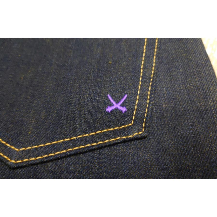 毘沙門天 天然藍ジーンズ　経糸「天然藍ブルー」 × 緯糸「グリーン」デニム　/　BI-18536-GR　タイトストレート | 毘沙天ジーンズ | 04