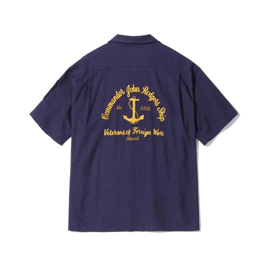 BUZZ RICKSON'S RICKSON'S / U.S. NAVY RAYON LINEN OPEN SHIRT with