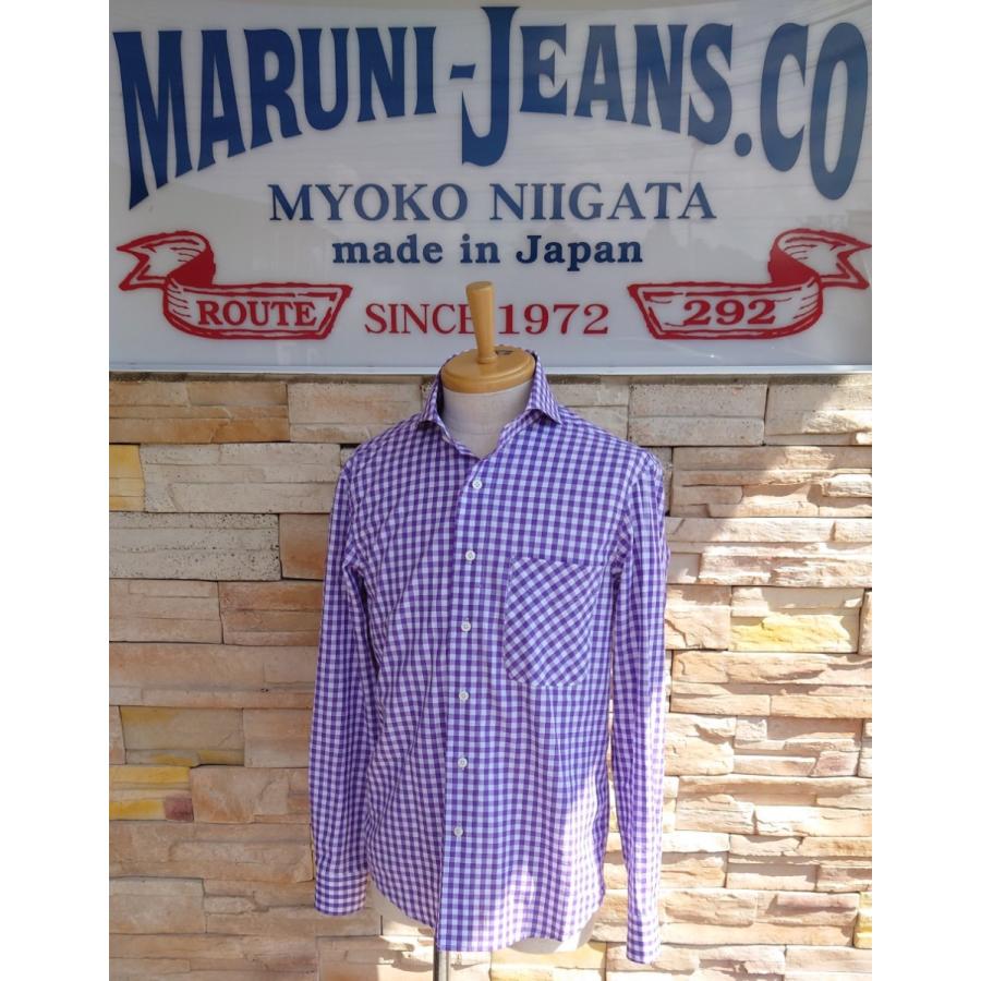 西脇長造商店 / 長袖シャツ ギンガムチェック大【パープル