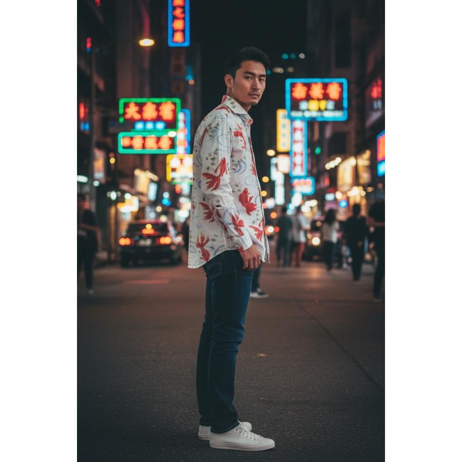 西脇長造商店 長袖シャツ / 【金魚 オフホワイト】 : マルニジーンズ