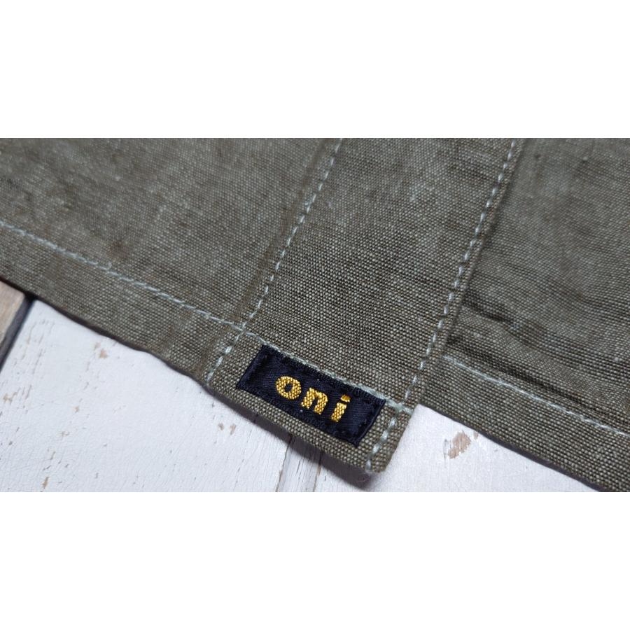 鬼デニム / 8.3oz ヘビーシャンブレー カバーオール　ONI-03101-HCKOL　カーキオリーブ 【妙高の天日干し加工】 | 鬼デニム | 07