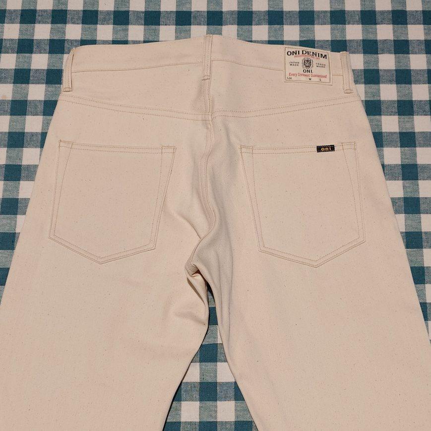 鬼デニム / 12.4ozオーガニックコットンセルビッジデニム　ONI-271-ECRU【ジャストライトストレート】の画像