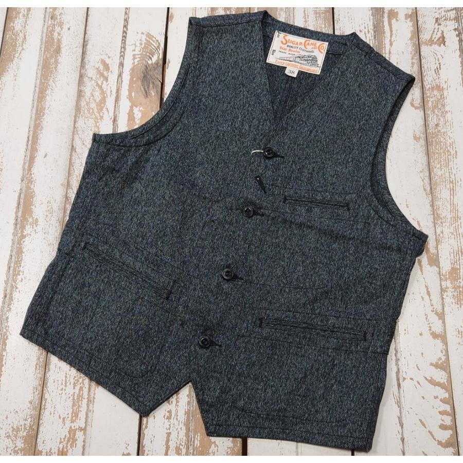 SUGAR CANE CANE シュガーケーン / 9oz. BLACK COVERT WORK VEST