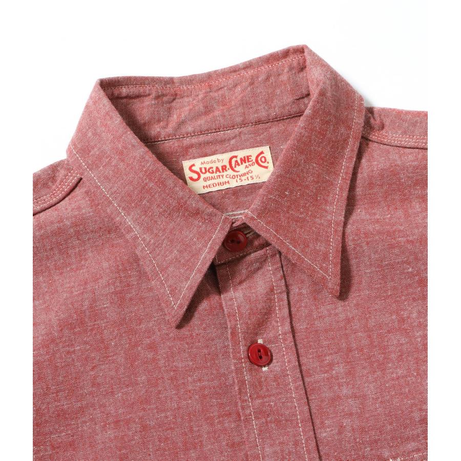 SUGAR CANE シュガーケーン / RED CHAMBRAY WORK SHIRT (LONG SLEEVE