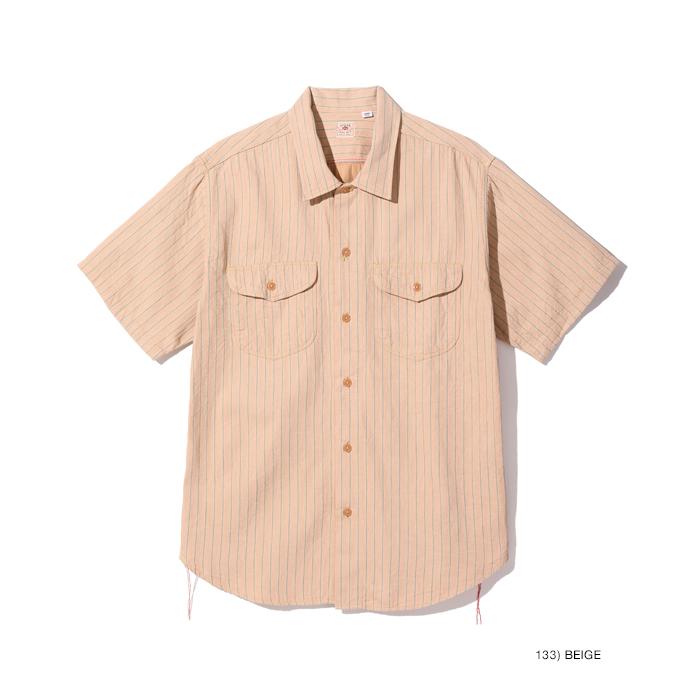 SUGAR CANE シュガーケーン / COKE STRIPE WORK SHIRT (SHORT SLEEVE