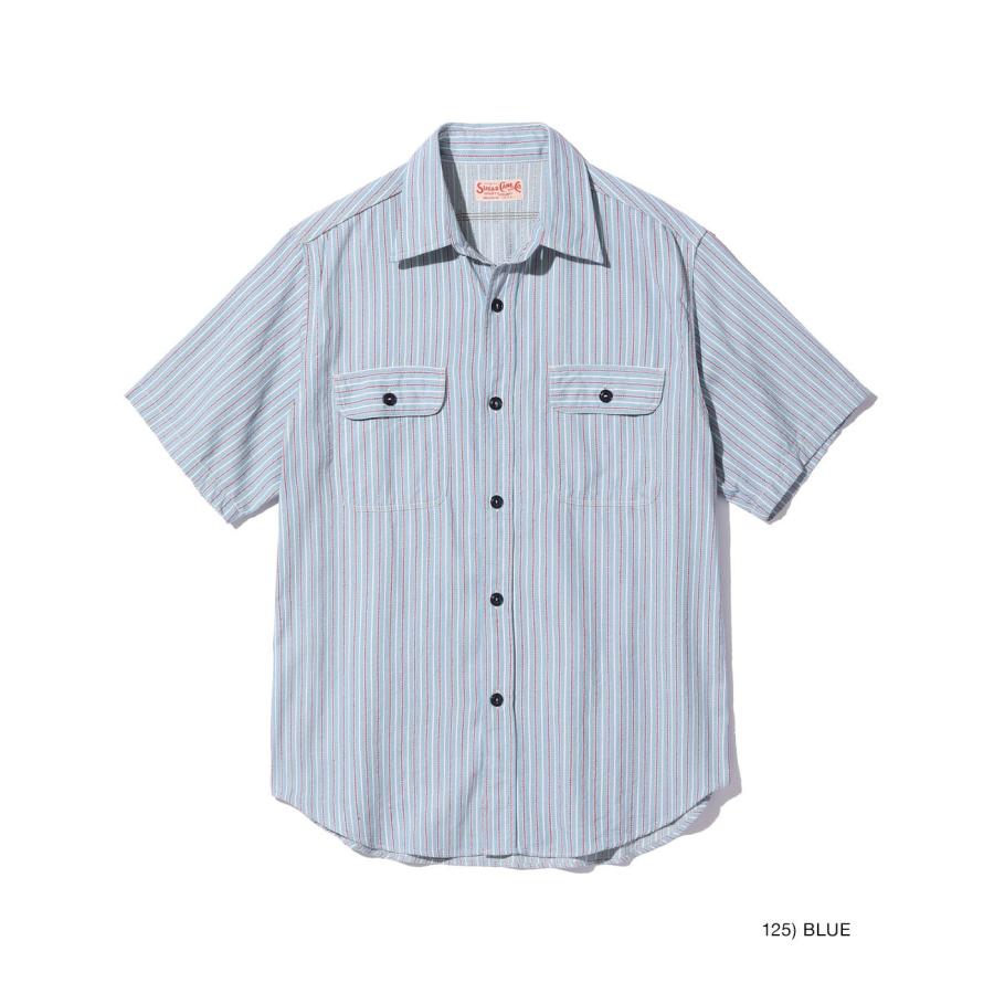 SUGAR CANE シュガーケーン / DOBBY STRIPE WORK SHIRT(SHORT SLEEVE