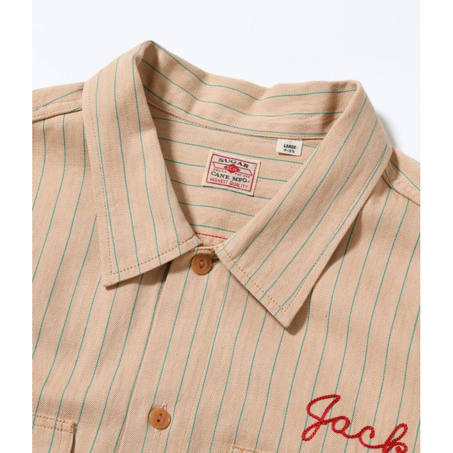 SUGAR CANE シュガーケーン / COKE STRIPE WORK SHIRT with CHAIN
