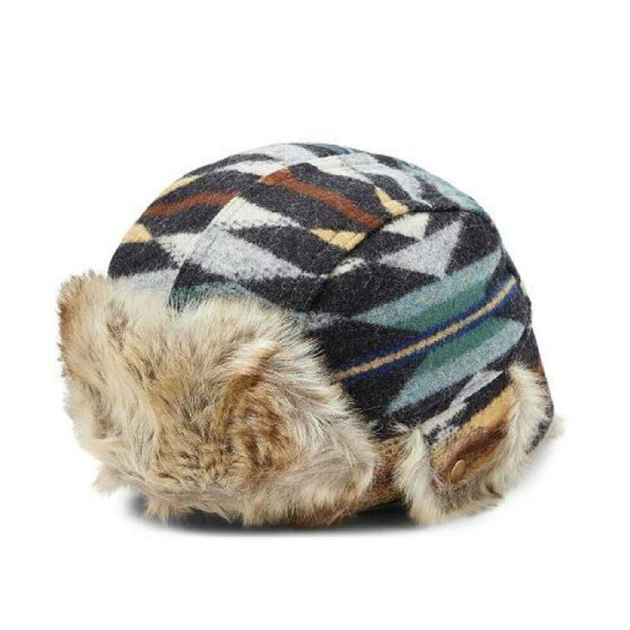 ペンドルトン ファー付きニット帽 ライトブルー