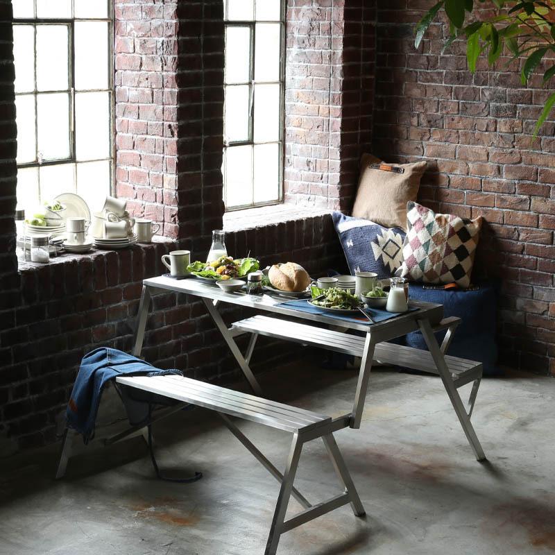 DULTON ダルトン STAINLESS TABLE & BENCH DOUBLE ステンレス DULTON ダルトン STAINLESS TABLE & BENCH DOUBLE ステンレス
