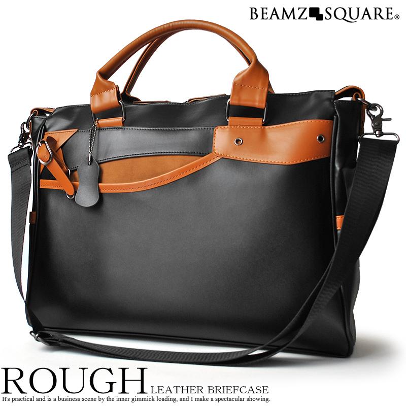 42 割引ブランド雑貨総合 ビームズスクエアビジネスバッグブリーフケースメンズ2way大容量40代50代革黒 メンズバッグ メンズバッグ シューズ 小物 Coyoterungolf Com