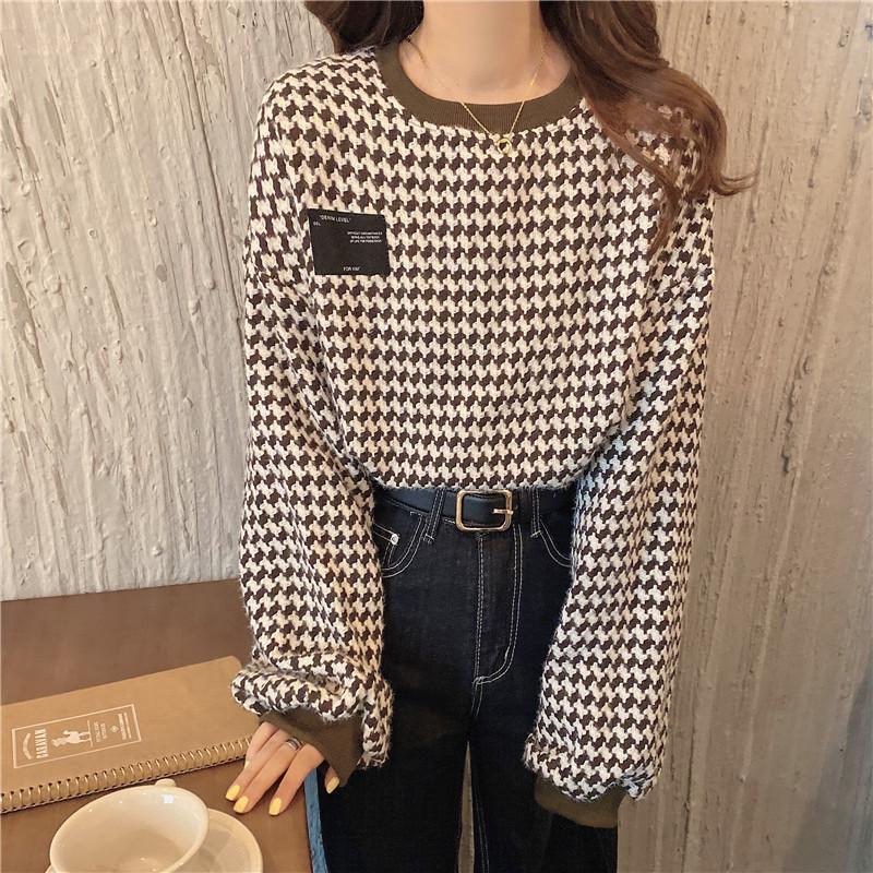 トップス トレーナー レディース 韓国 コーデ 千鳥柄 代 40代 30代 Ft まるの樹 Fashion 通販 Yahoo ショッピング