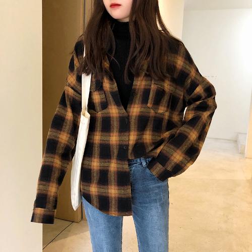 ブラウス シャツ レディース 長袖 韓国 チェック 柄 黒 コーデ おしゃれ Ftns まるの樹 Fashion 通販 Yahoo ショッピング
