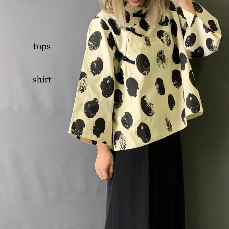 シャツ ブラウス レディース カットソー 七分袖 安い おしゃれ ドット柄 代 30代 Ftns まるの樹 Fashion 通販 Yahoo ショッピング