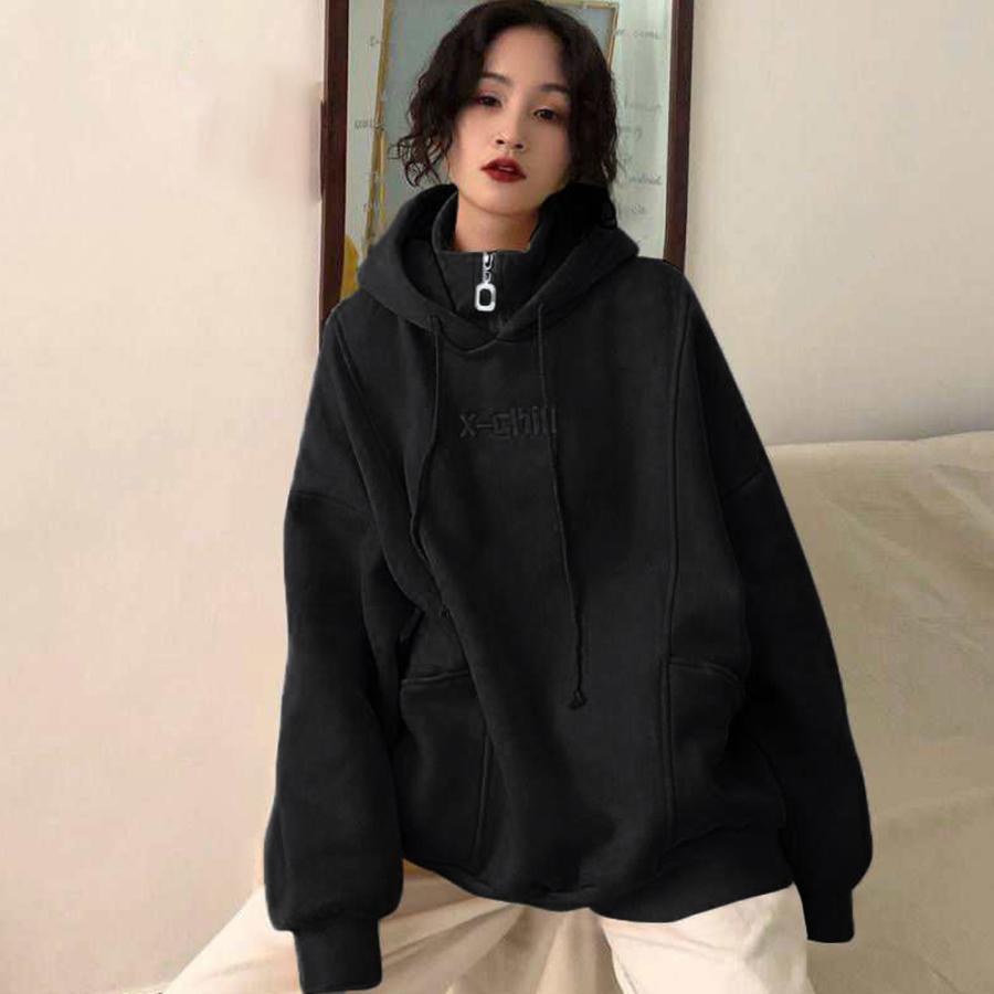 パーカー レディース トップス プルオーバー 長袖 英字 ロゴ 文字 裏起毛 黒 黄色 Ftns まるの樹 Fashion 通販 Yahoo ショッピング