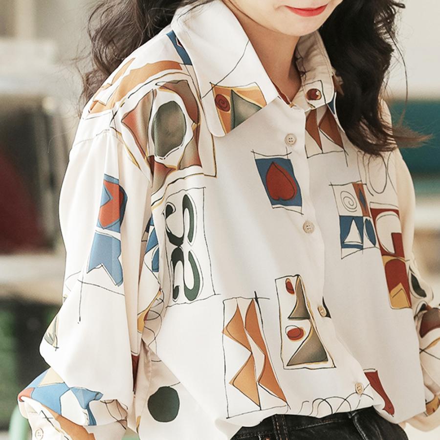 ブラウス シャツ 柄シャツ レディース 長袖 おしゃれ 秋 冬 春 オフィス 綿 韓国 白 コーデ :ftns22106:まるの樹 Fashion 通販 3L ワイシャツ 春秋 カットソートップス 花柄刺繍 ストライプ 総柄 かわいい