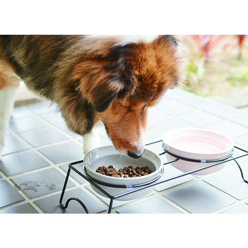 ペット スタンド おしゃれ 食器 かわいい 犬 猫 ねこ いぬ TAMAKI アペティ 犬用 ラウンド Lサイズ ダブルセット グレー ピンク |  | 03
