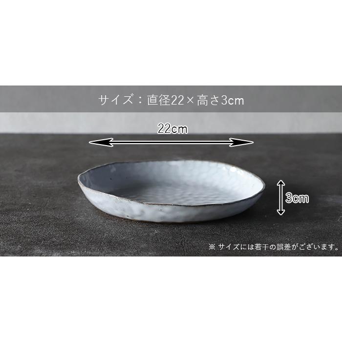 手作り 食器 お皿 おしゃれ 北欧 カフェ風 鉢 ホワイト ネイビー カレー パスタ 日本製 笠間焼 Rikizo TAMAKI ホグ ボウル Lサイズ 22cm 700ml｜maruri-tamaki｜08