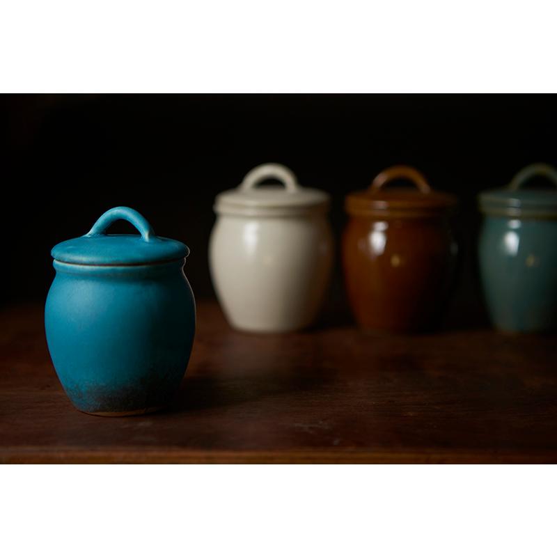 Rikizo 手作り 益子焼 日本製 漬物容器 蓋付き 陶器 おしゃれ カフェ風