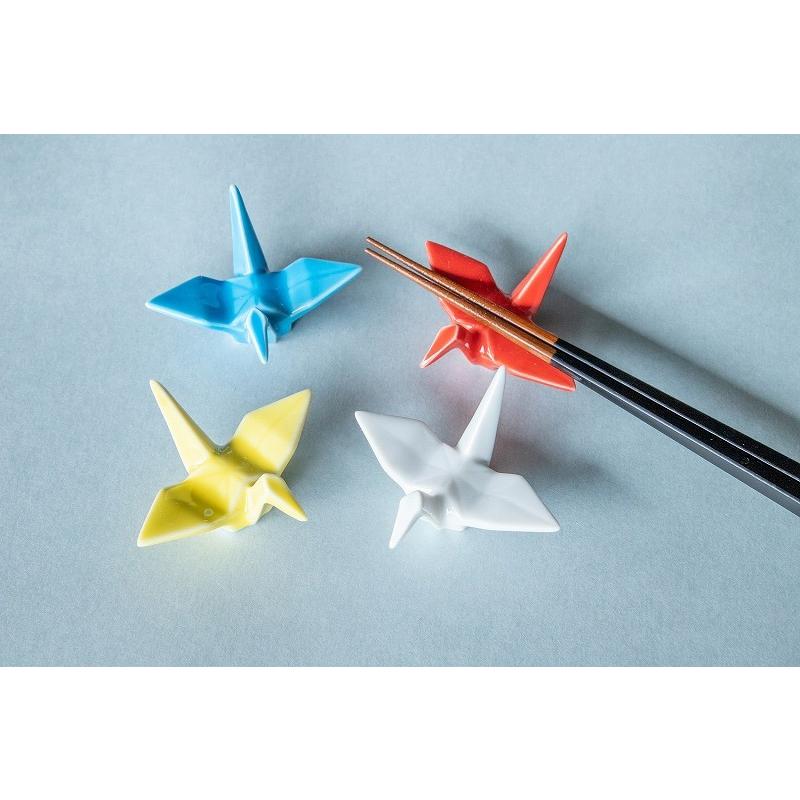 TAMAKI 箸置き 折ツル 箸置 白 水色 赤 黄色 はしおき かわいい モダン