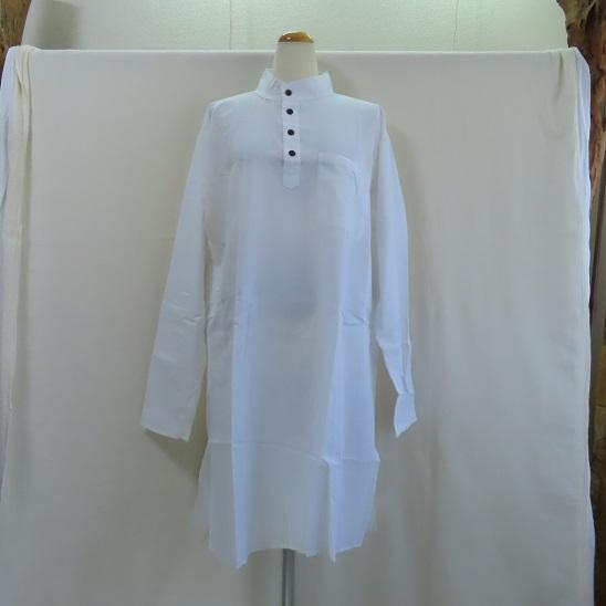 クルタ 民族衣装 メンズ 男性 プレーン ホワイト 白 コットン