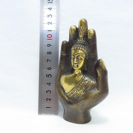仏陀の置物 ブッダ 掌 手のひら 仏 仏教 釈迦 菩薩 阿羅漢 梵 真鍮