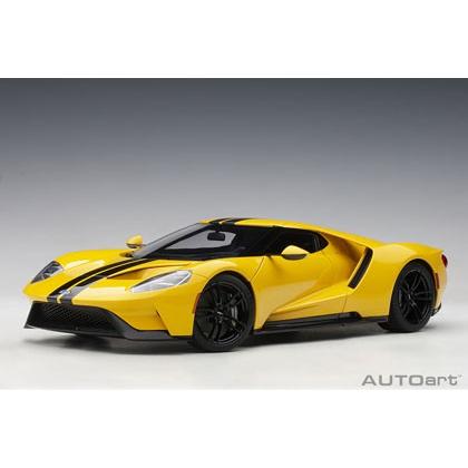 オートアート - 1/18 ジェラルド・r・フォード GT 2017 （黄色／黒いこと・縞模様）72944 為し遂げるミニカー