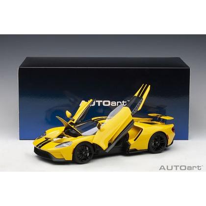 オートアート - 1/18 ジェラルド・r・フォード GT 2017 （黄色／黒いこと・縞模様）72944 為し遂げるミニカー