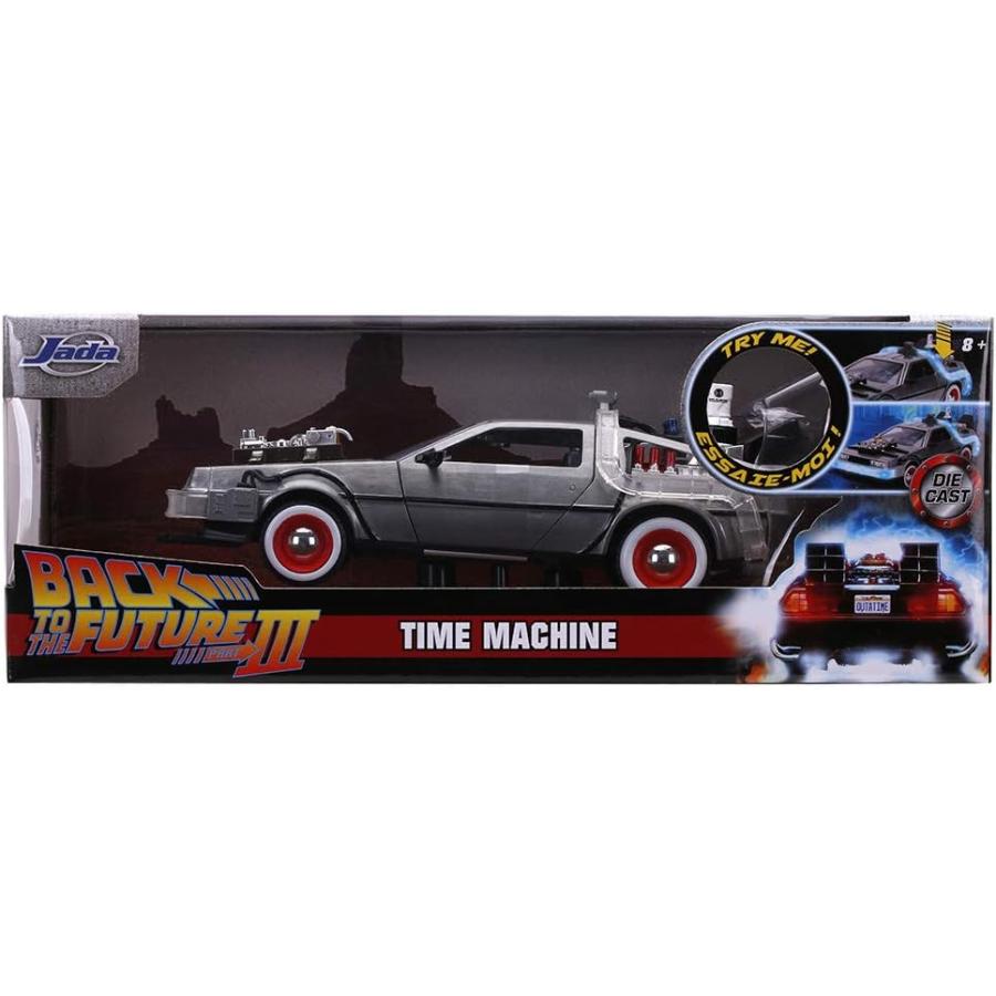 予約受付中！JADA TOYS 1/24スケール デロリアン DMC-12 バック・トゥ・ザ・フューチャーPART3 完成品ダイキャストミニカー JADA32166   (2023年9月以降)の画像