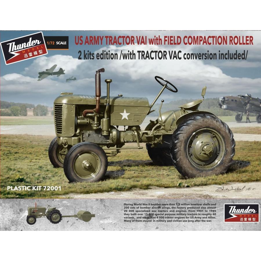 サンダーモデル  1/72 アメリカ ケース社 軍用・民間トラクター 2セット VAI・整地圧縮ローラー付属 プラモデル 組立キット TB72001 | タコム