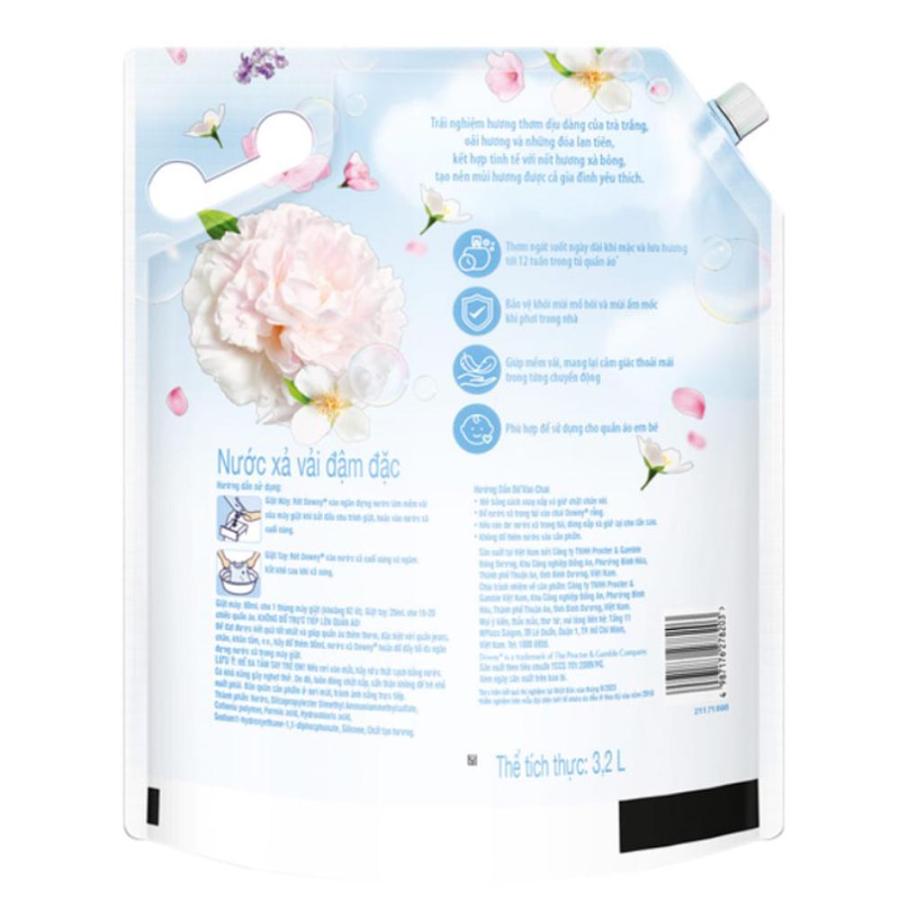 ダウニー オーキッド ホワイトティー 柔軟剤 Downy 2.3L 大容量 詰替 4袋 濃縮タイプ 衣料用柔軟剤 ベトナムダウニー アジアンダウニー 天然由来成分含有 爆買の画像