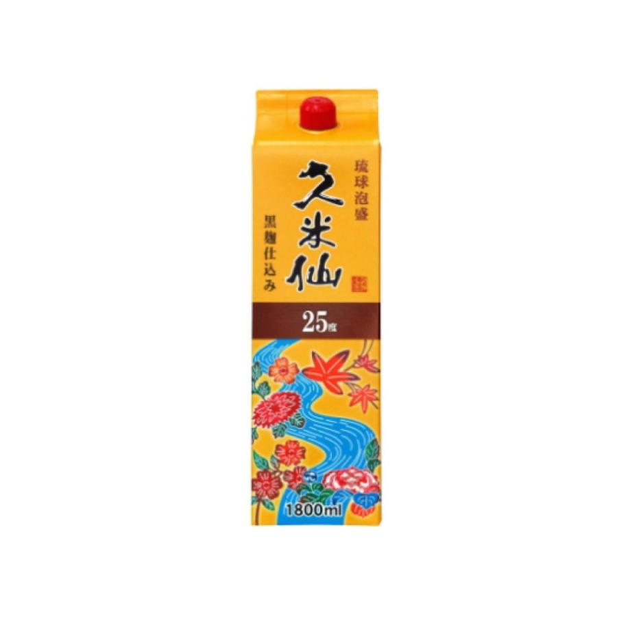 久米仙 琉球泡盛 久米仙25度(イエローボトル) 紙パック1.8L×6本 爆買