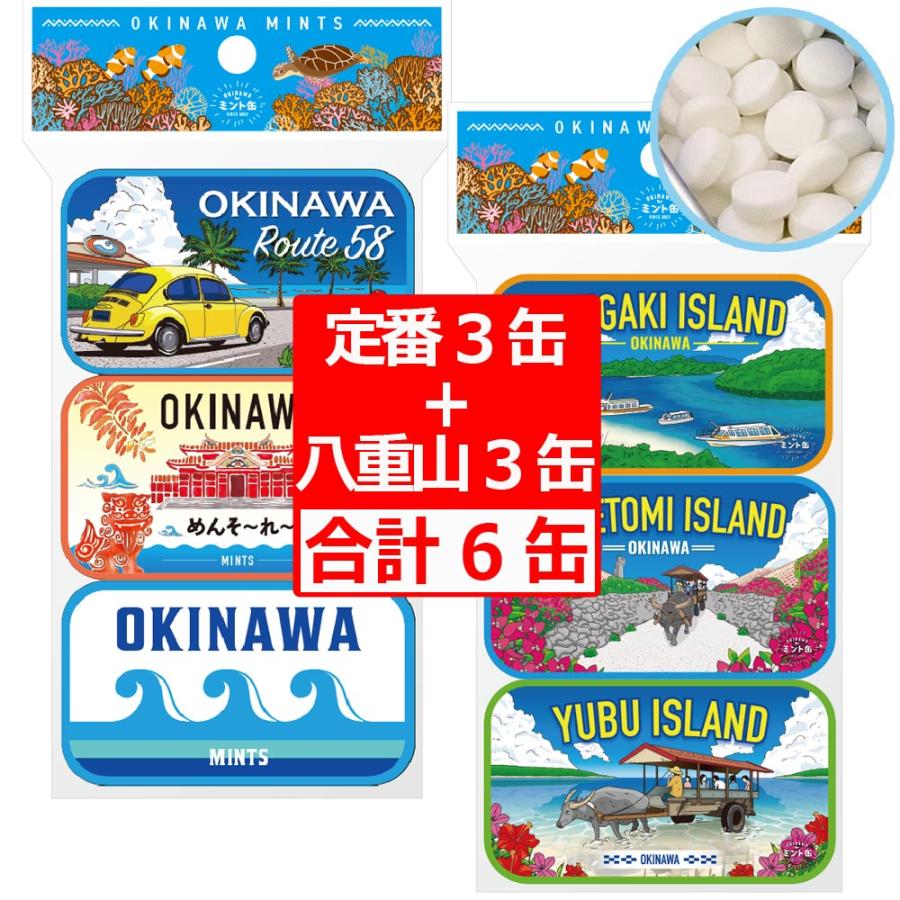 沖縄長生薬草本社 ミント缶 OKINAWAミント缶 16g 6缶セット 首里城