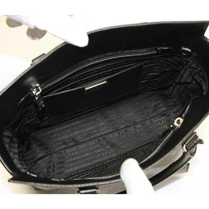 美品✨ PRADA 2way トートバッグ ハンドバッグ サフィアーノ ブラック 中古・古着通販】PRADA (プラダ) サフィアーノ2WAYトートバッグ