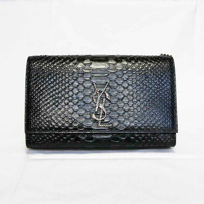 SAINT LAURENT サンローラン ダブルチェーンショルダーバッグ パイソン 