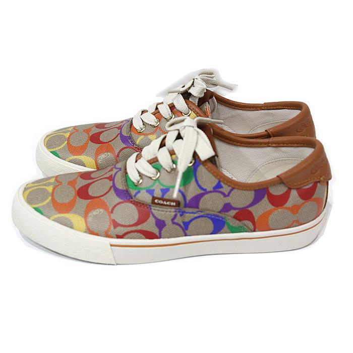 【新品未使用】コーチ　スニーカー　シグネチャー　24.5 COACH サイズ8 COACH - COACH コーチ/シグネチャーローラインレザースニーカー