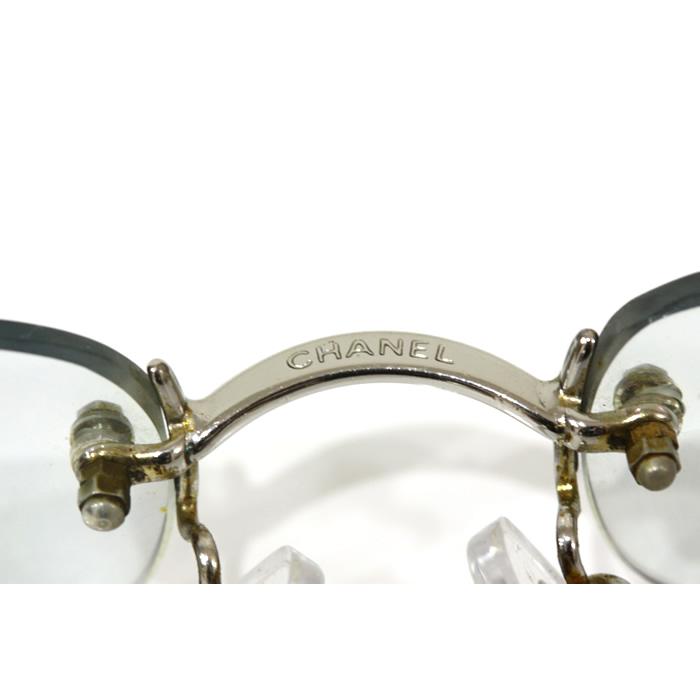 CHANEL シャネル メガネフレーム 度入りのサングラス レンズ:ブルー系 