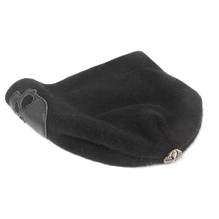 ビルウォールレザーの黒 スカルニット帽 Bill wall leather ニット