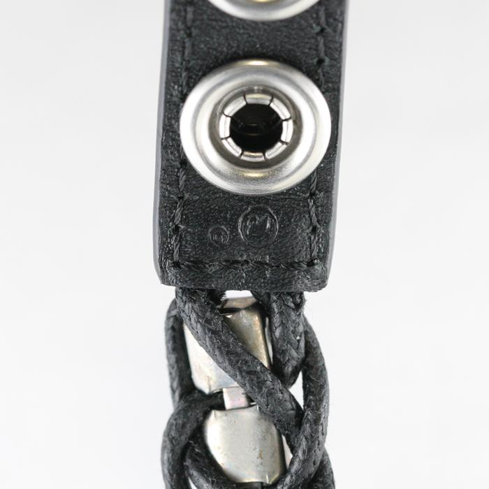 SWAROVSKI ブラックレザー カフブレスレット SWAROVSKI - スワロフスキー ブレスレット アクセサリー レザー