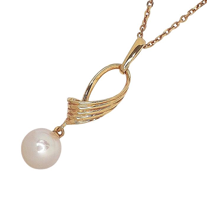 MIKIMOTO ミキモト あこや本真珠 ペンダントネックレス 7ミリ珠 K18 