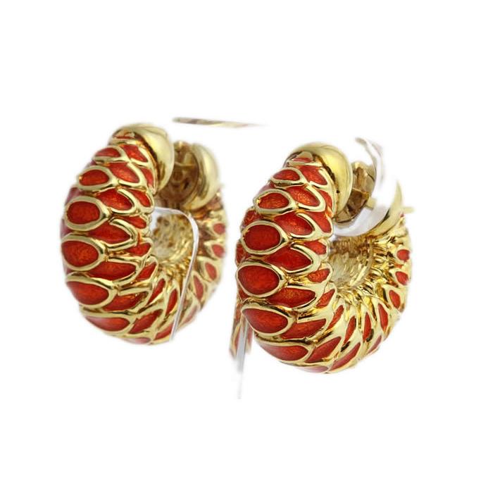 CHIMENTO 【美品！】キメント ピアス K18イエローゴールド オレンジ 