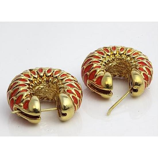 CHIMENTO 【美品！】キメント ピアス K18イエローゴールド オレンジ 