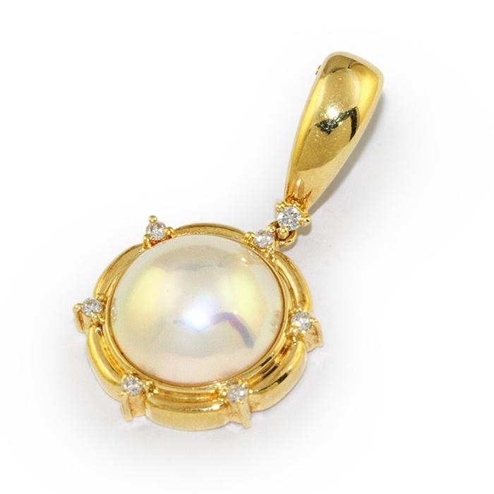 TASAKI タサキ 田崎真珠 十八金枠 マベパール ペンダントトップ TASAKI タサキ 田崎真珠 十八金枠 マベパール ペンダントトップ