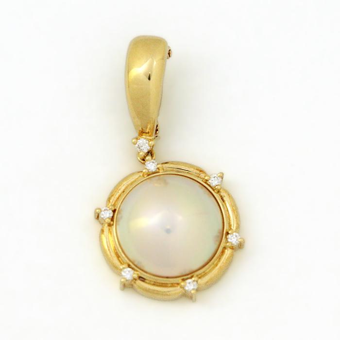 TASAKI タサキ 田崎真珠 十八金枠 マベパール ペンダントトップ TASAKI タサキ 田崎真珠 十八金枠 マベパール ペンダントトップ